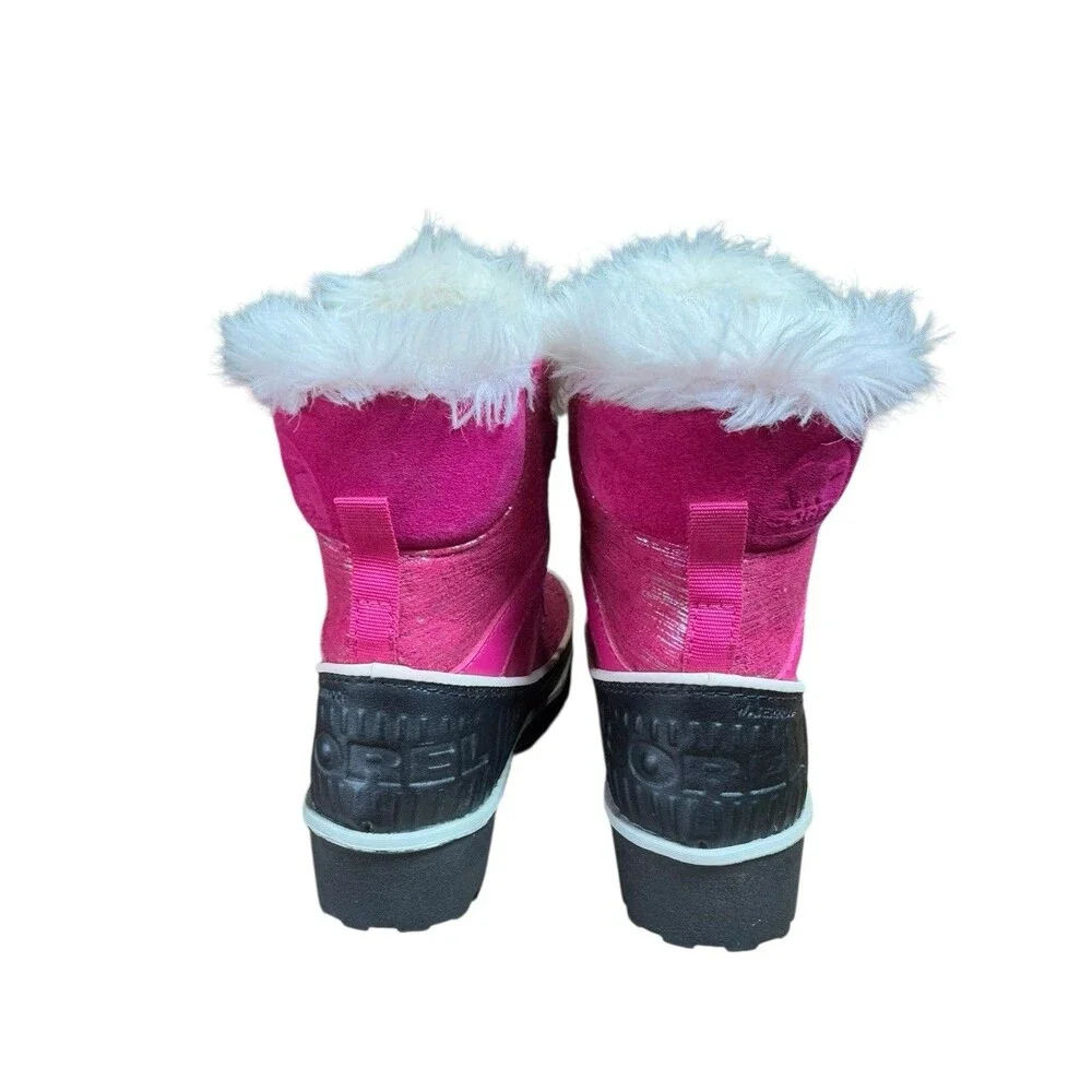 Sorel Toddler Girls Size 8 Snow Boots Pink Waterproof Children Shoes Faux Fir